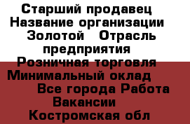 Старший продавец › Название организации ­ Золотой › Отрасль предприятия ­ Розничная торговля › Минимальный оклад ­ 35 000 - Все города Работа » Вакансии   . Костромская обл.